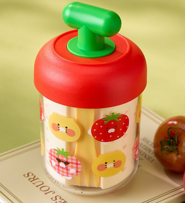 Kakao Friends Choon Dorak Fruit Pot Cup 360ml With Spoon & Fork Set Portable