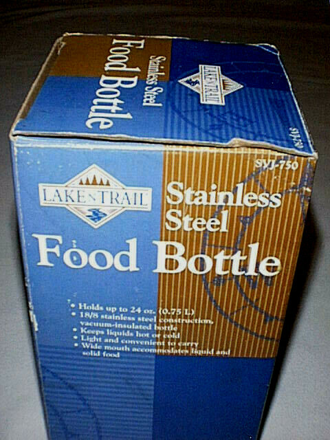 LAKE N TRAIL Stainless Steel 24 oz Vacuum Insulated Wide Mouth Bottle NEW in Box
