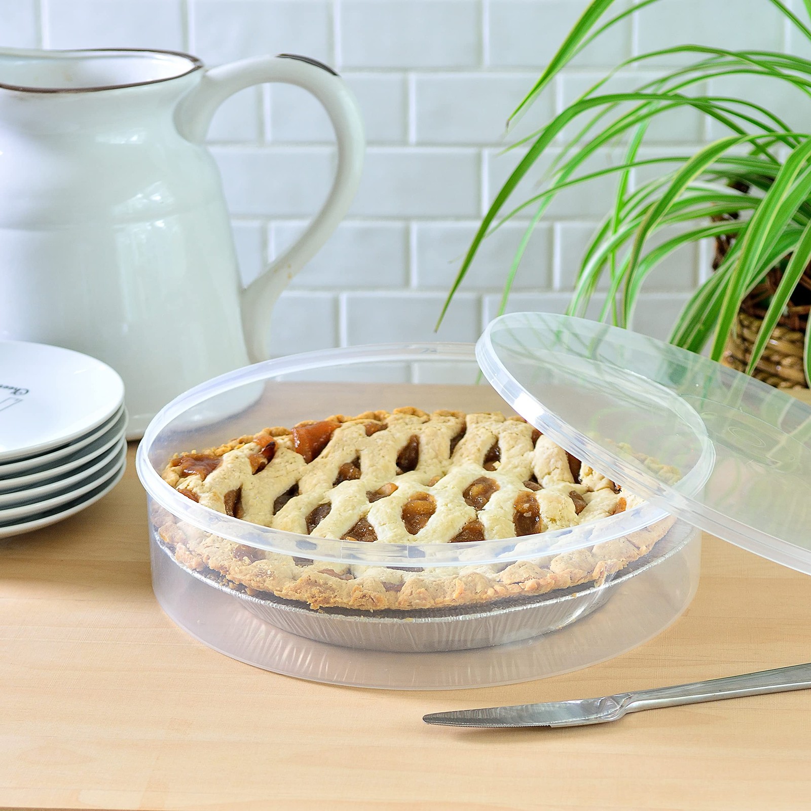 Youngever Plastic Pie Container, 11 Inch, 11 inch Diameter x 3 H, Clear