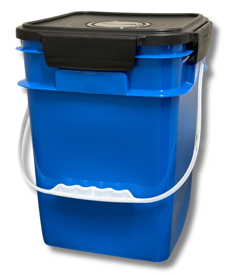 4 Gallon Square Food Grade Bucket Pail with Plastic Handles lids- Made in USA