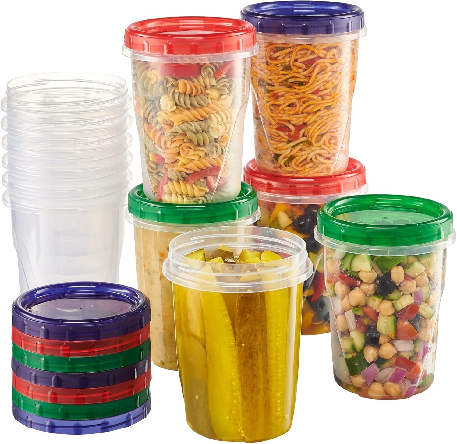 Twist Top Food Storage Containers 32 Oz 12 Pack Plastic Freezer Storage Containe