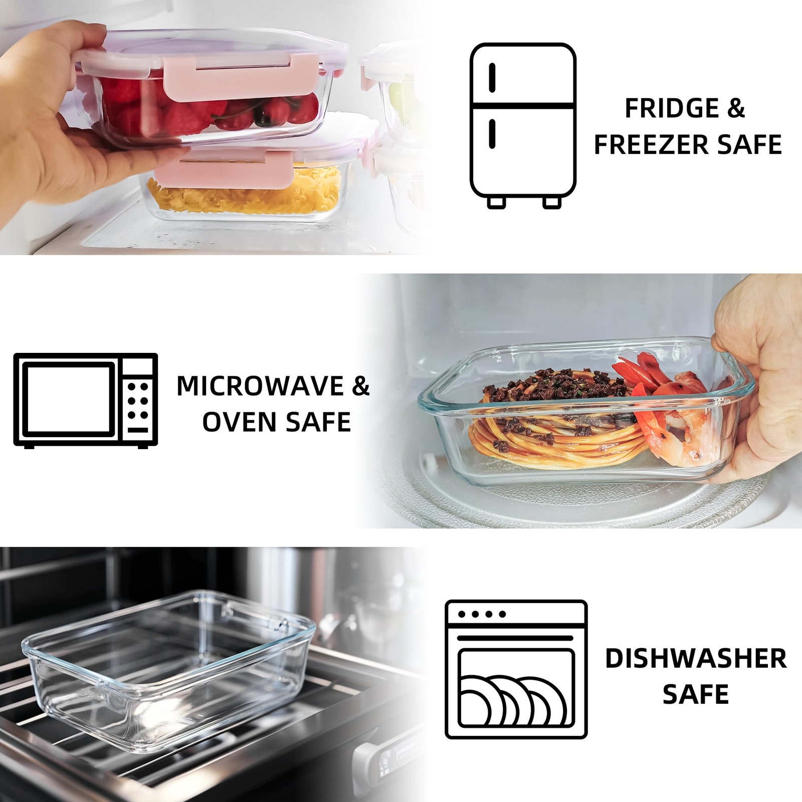 10 Pack 22 oz Glass Meal Prep Containers, Food Storage Containers with Lids, …