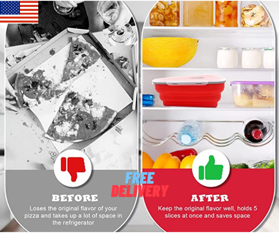 Pizza Storage Container Expandable,Pizza Container with 5 Microwavable…