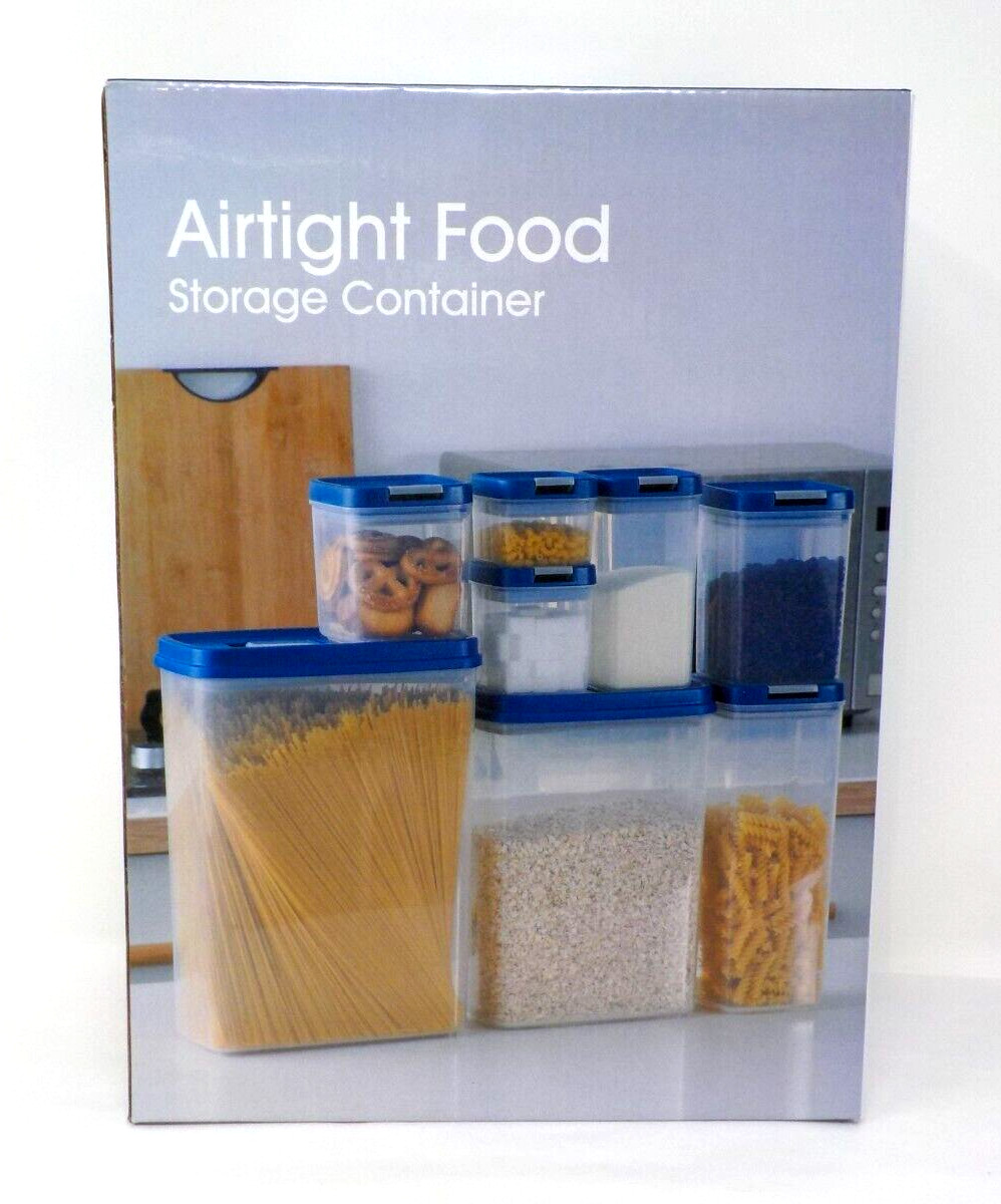 16Pc Airtight Food Storage Container Set w/Labels & Bonus Measuring Spoons NEW