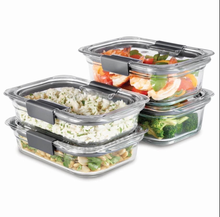 Brilliance Glass Variety Set of 4 Food Storage Containers with Latching Lids