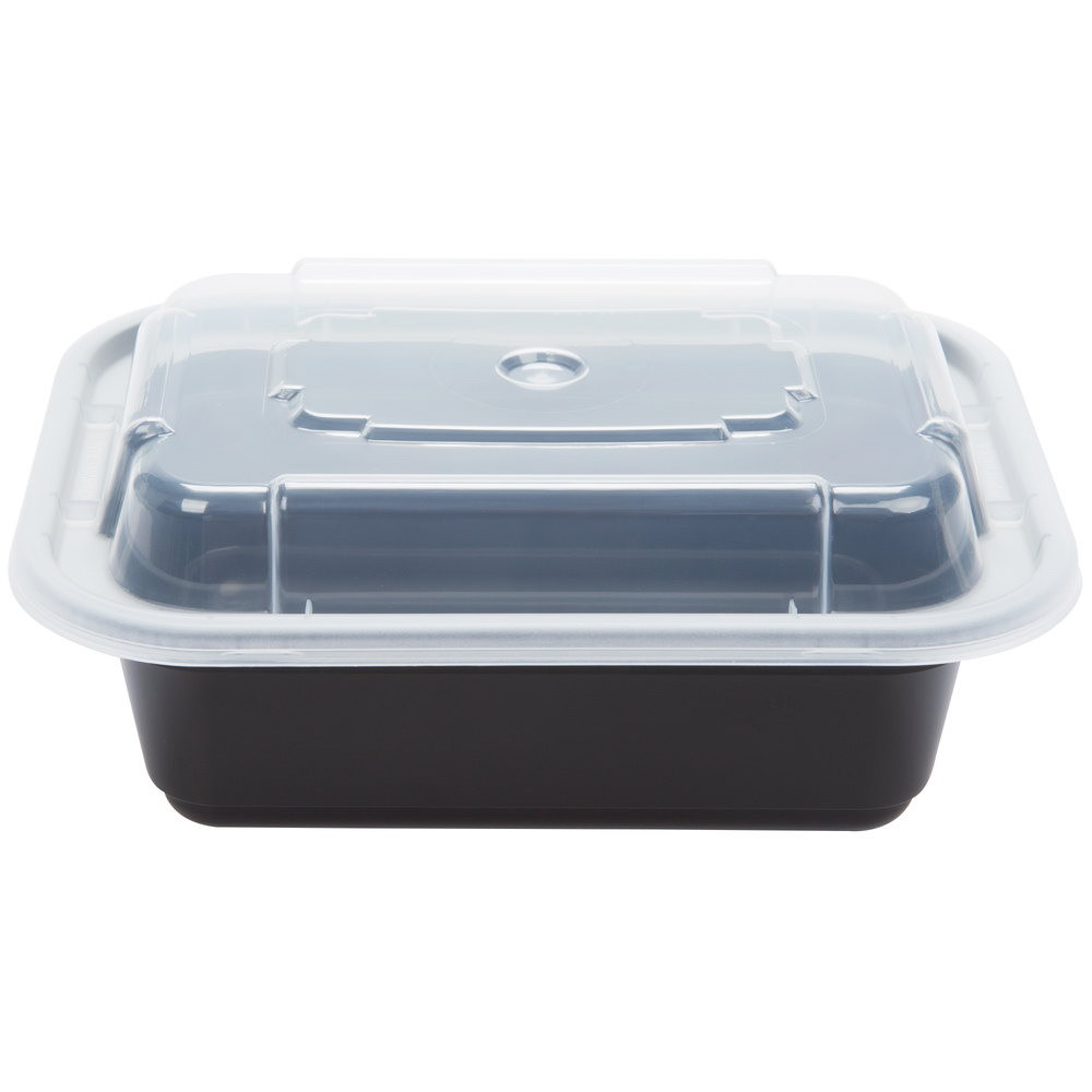 PACNC838B VERSAtainers, Black/Clear, 24oz, 5w x 7 1/4d x 2h, 150 per Case