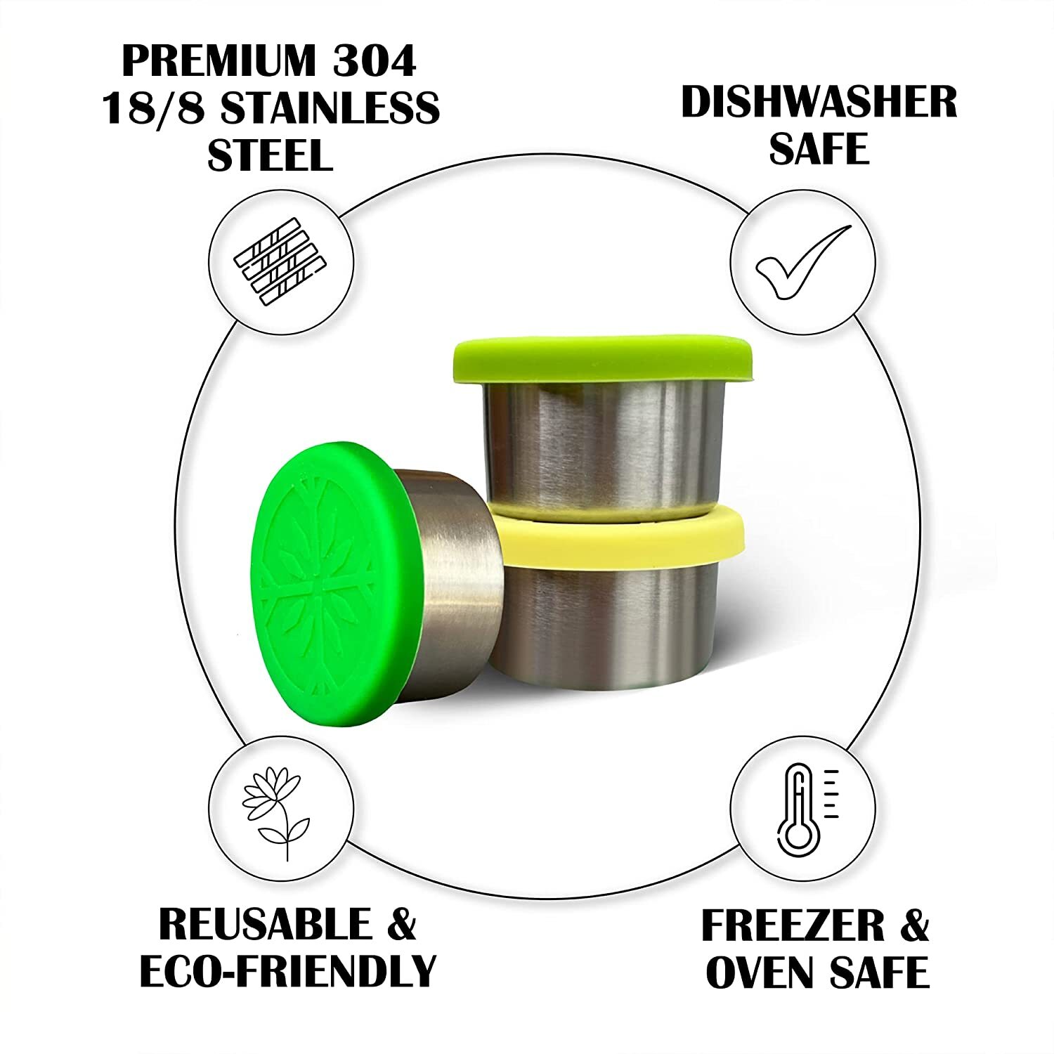 Small Salad Dressing Containers with Lids 3 x 1.7oz Leakproof Dip Containers B5