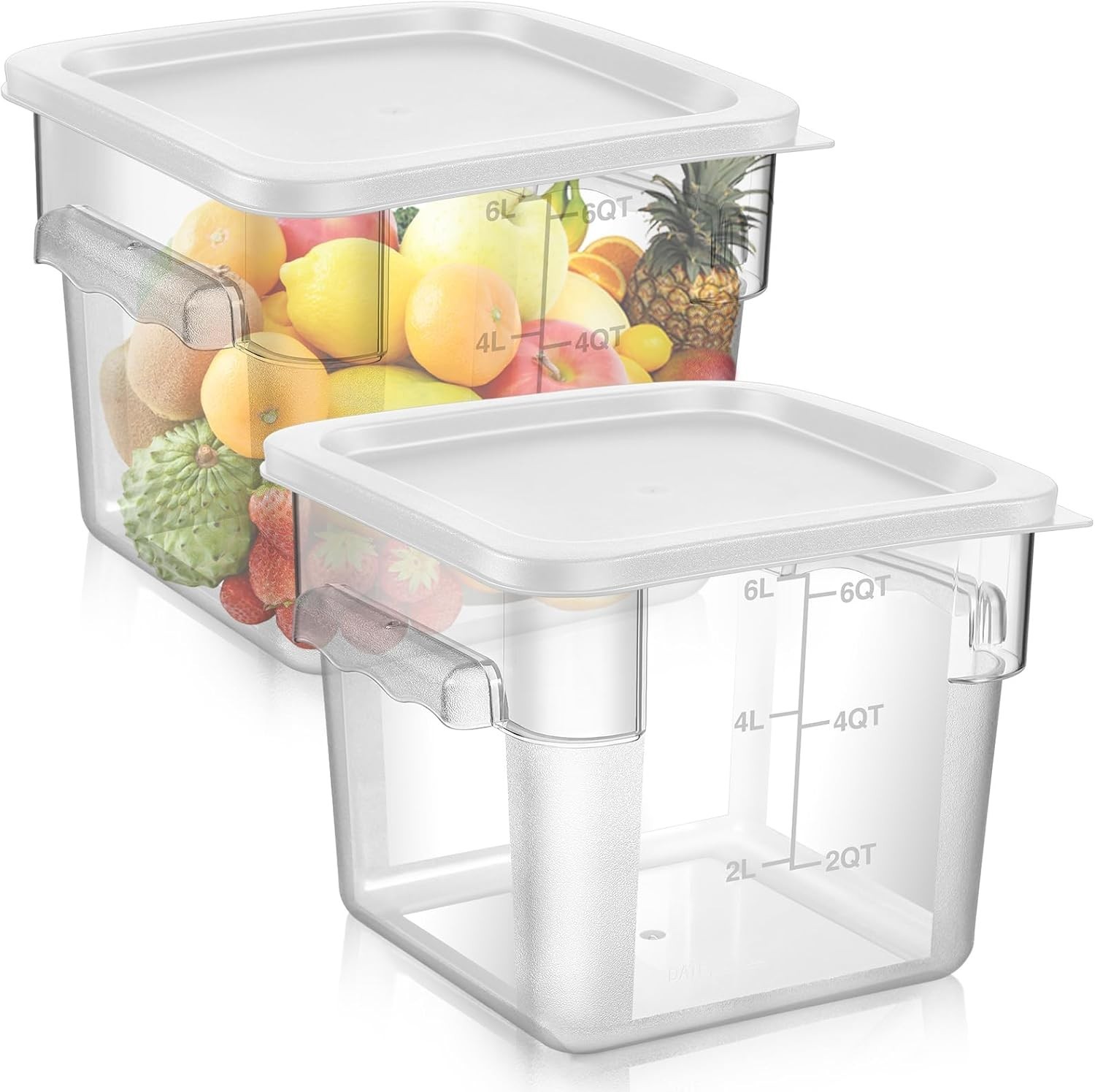 2 Pieces Square Food Storage Containers Polycarbonate Clear food Container W/