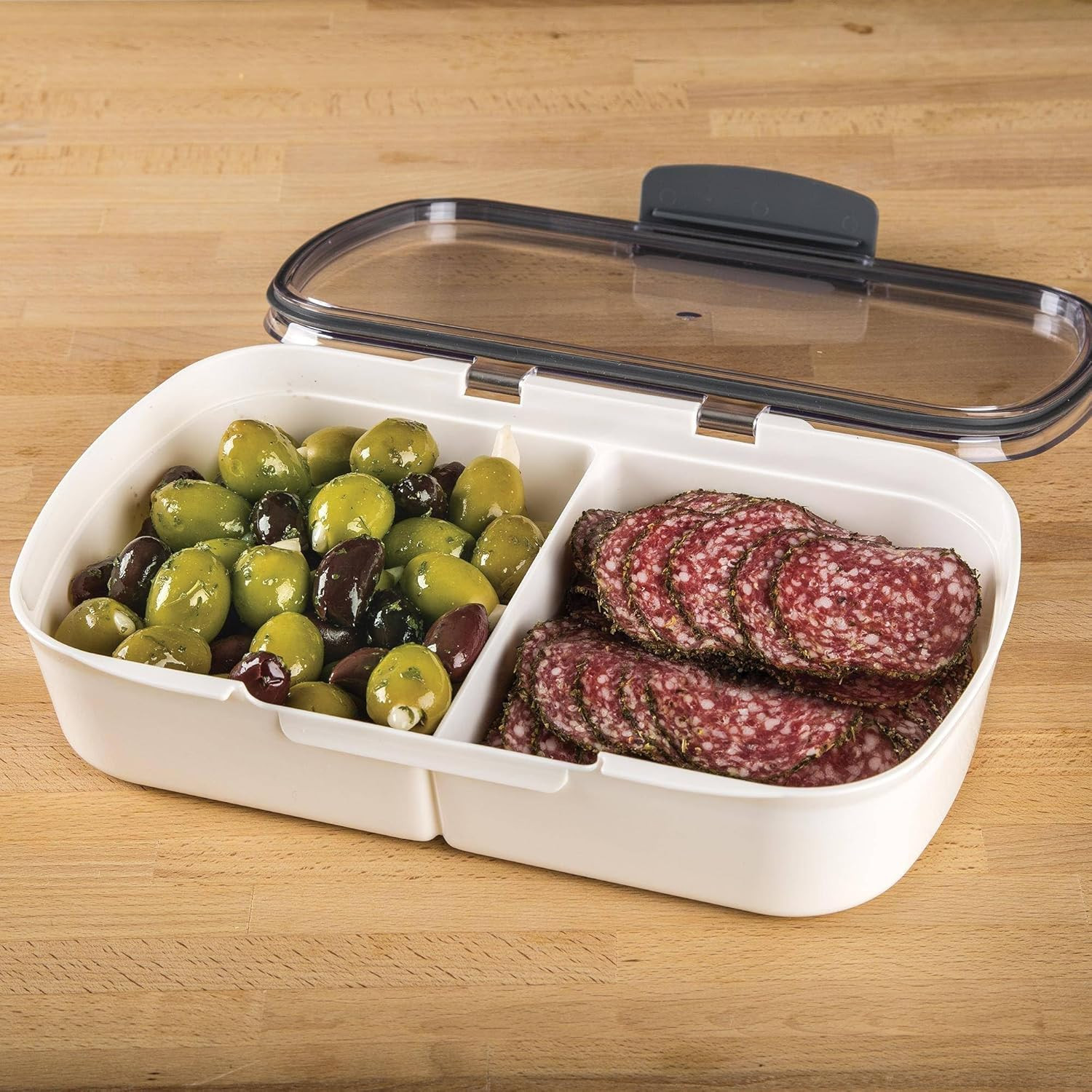 Prokeeper Split Deli Food Storage Container with Air-Tight Silicone Seal and Dry