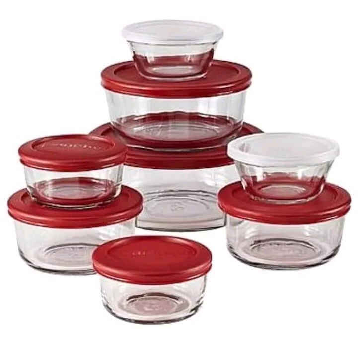 Anchor Hocking 16-Piece Food Sorage Set (Cherry)