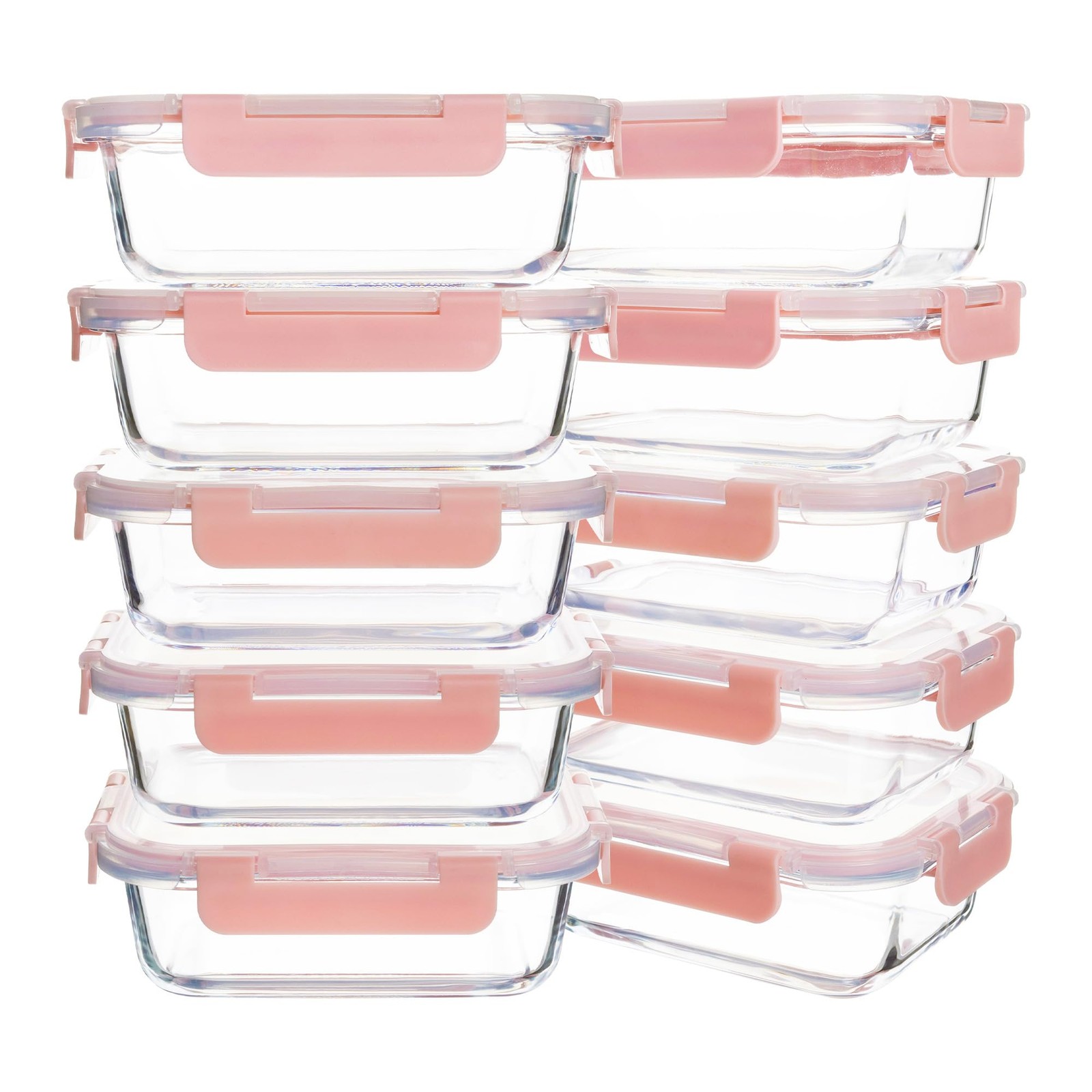 10 Pack 22 oz Glass Meal Prep Containers, Food Storage Containers with Lids, …