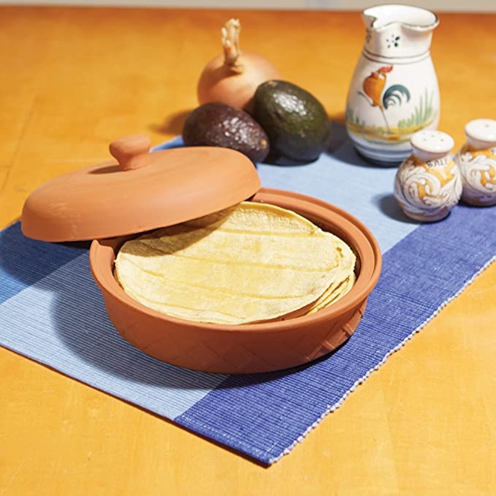 Fox Run Microwavable Terra Cotta Tortilla Warmer Glazed Interior 8 1/2″