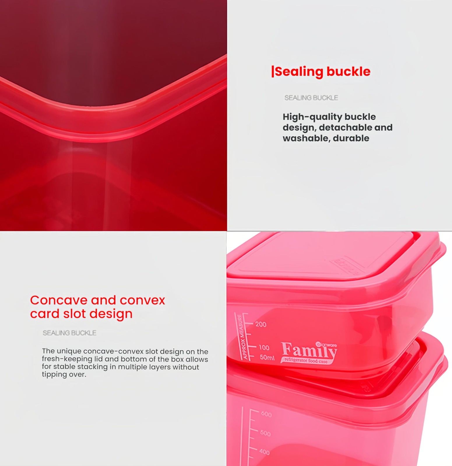 4-Piece Airtight Food Storage Containers with Lids Family 4 Piece Set, Blue