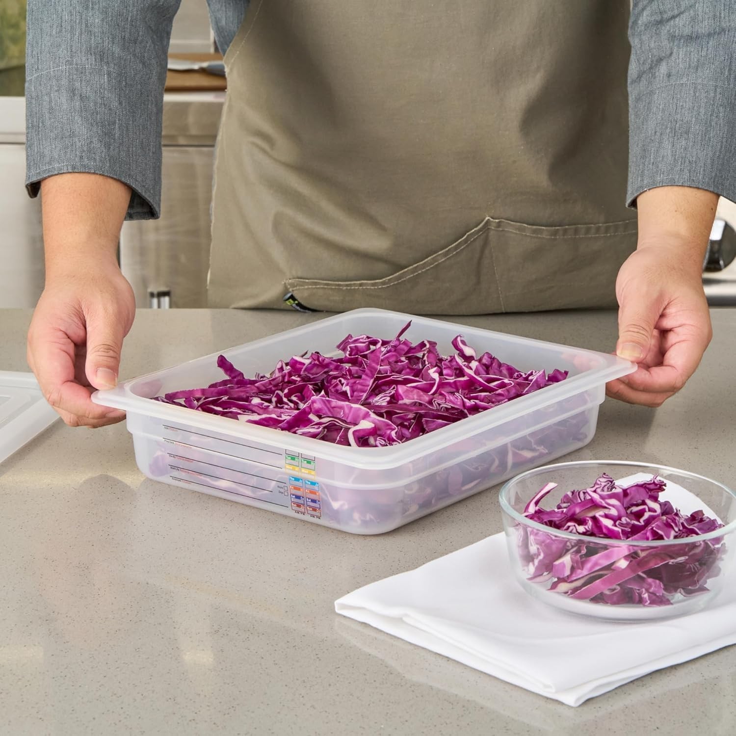 Food Storage Container 1 Pack of 12.7 x 10.3 x 2.5 Inches Plastic Stackable