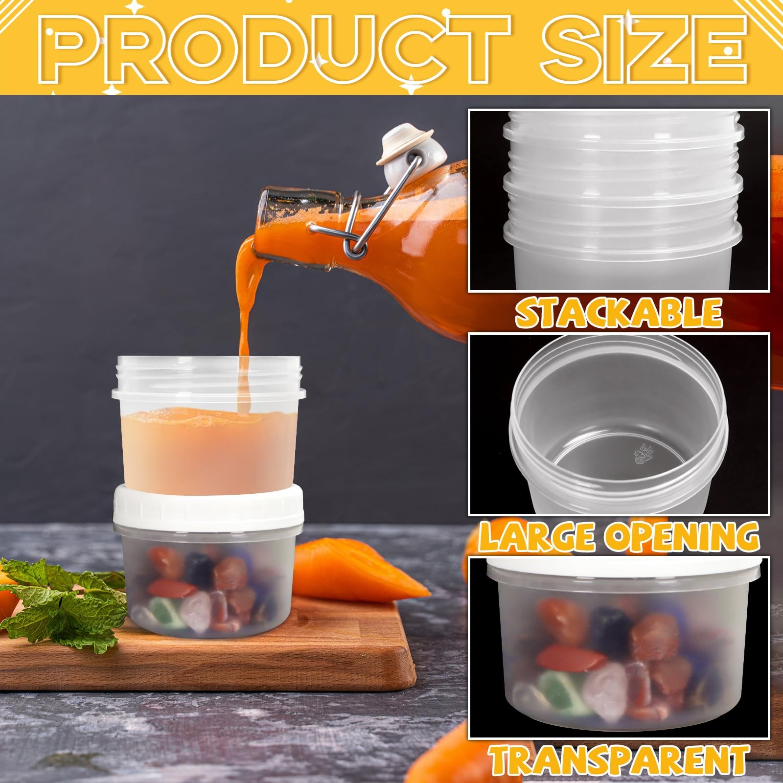 ISUSSER 10 Pack 4oz Reusable Small Plastic Containers with Screw Lids, Small …