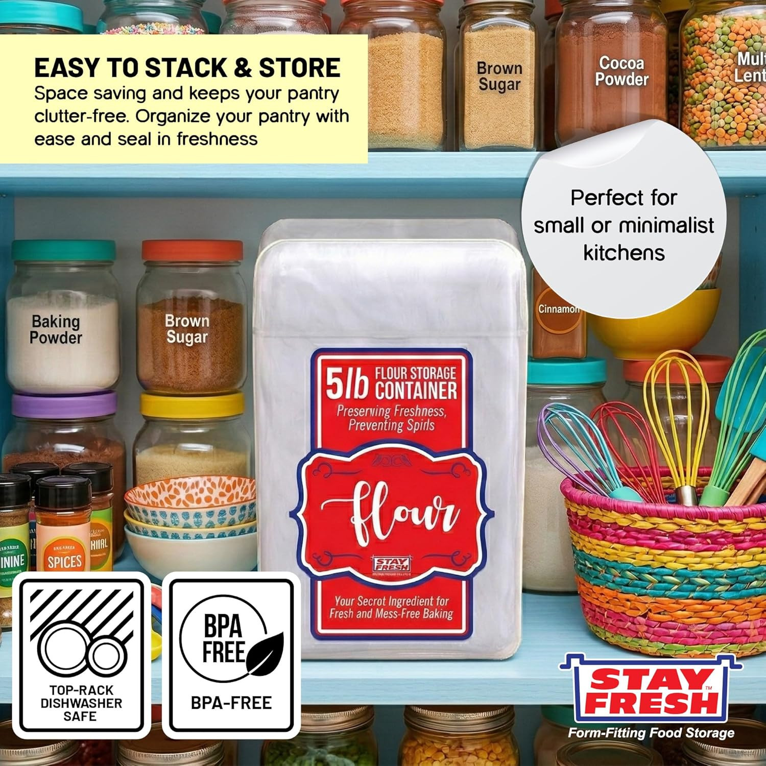 Stay Fresh Clear Storage Container – BPA Free Plastic Canister for Kitchen Pantr