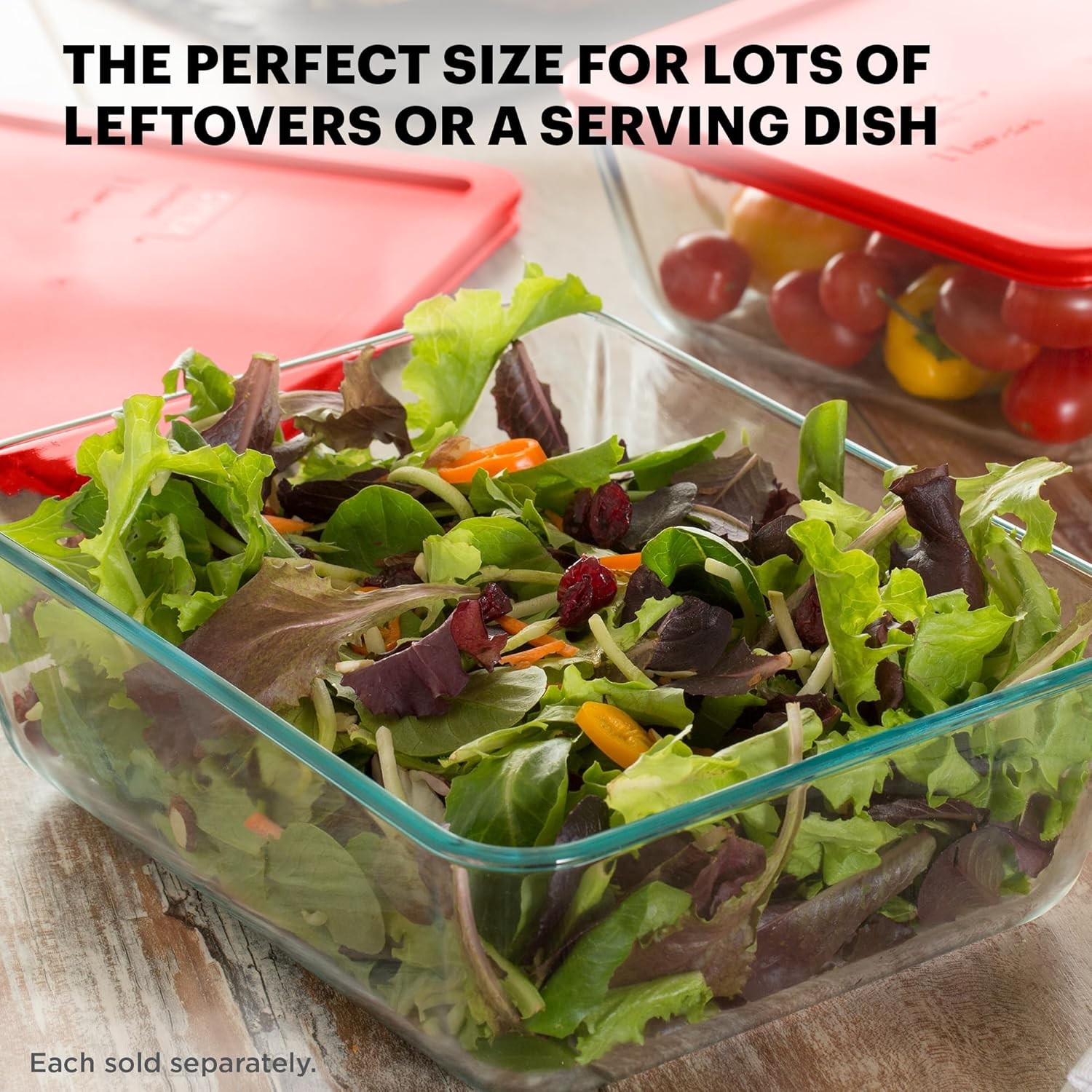 Simply Store Glass Food Storage Container Snug Fit Non-Toxic Plastic BPA-Free