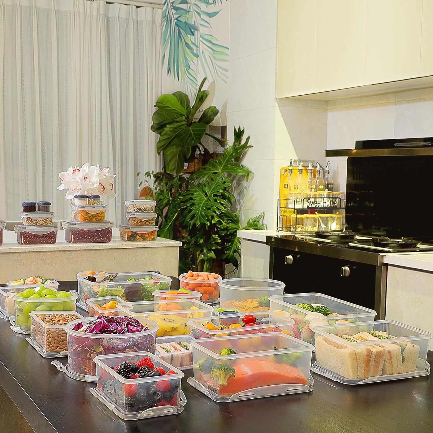 Large Food Storage Set – 60-Pc BPA-Free Containers with Pen