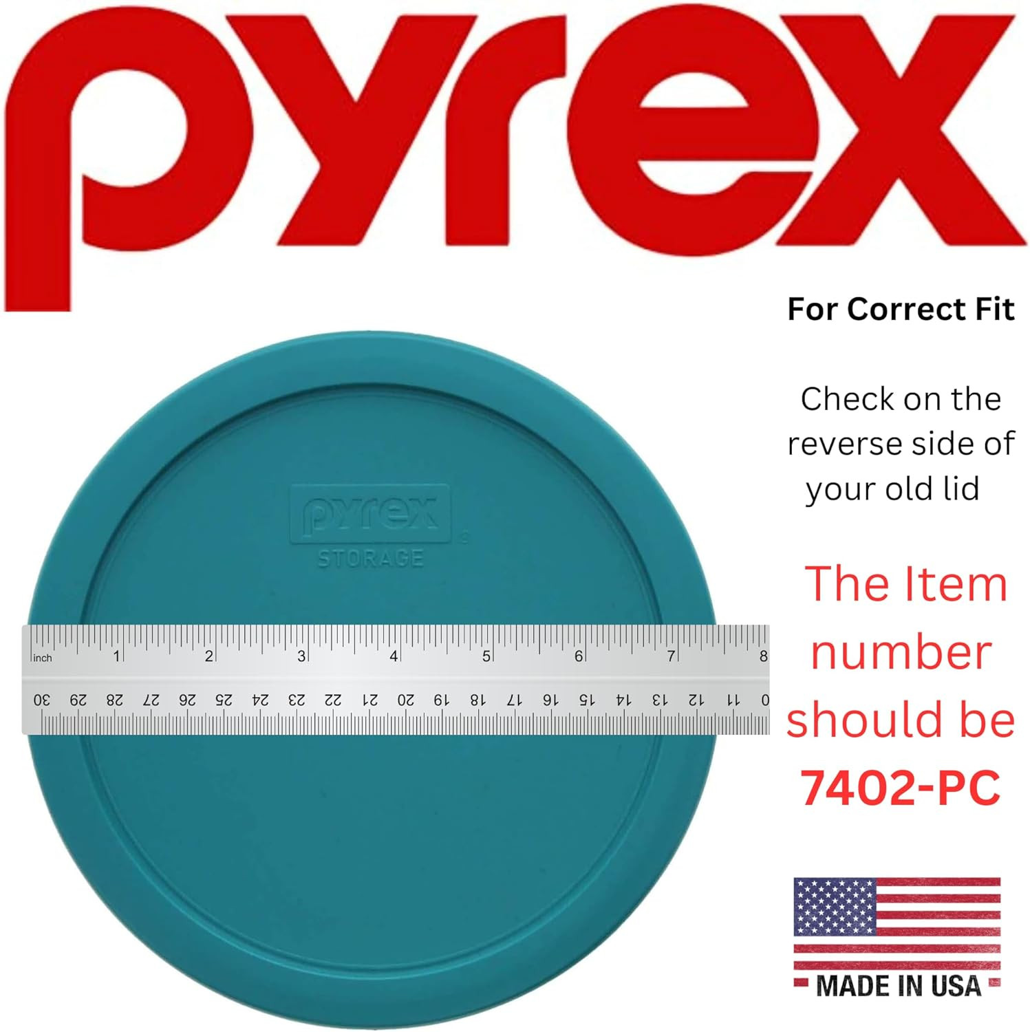 7402-PC 7-Cup Turquoise Plastic Food Storage Lid, 2 Pack – Original Genuine – M