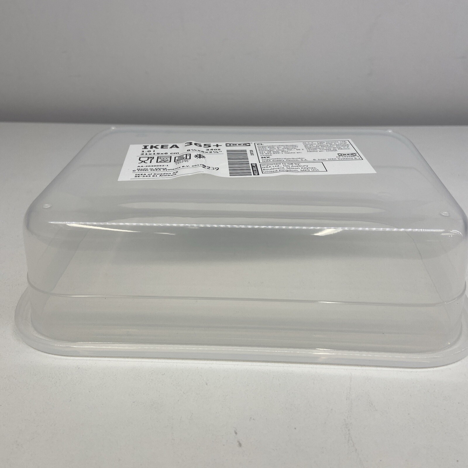 New IKEA 365+ Clear Rectangular Food Container 1.0 L (34 oz) 403.591.48