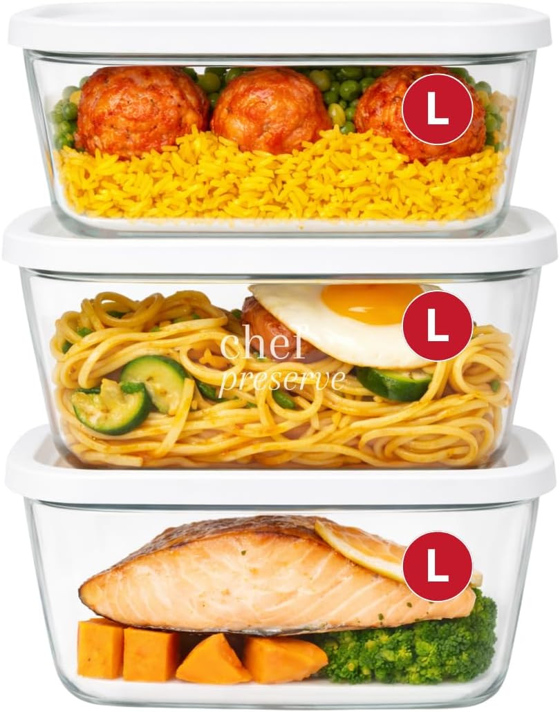 Glass Vacuum Seal Containers for Meal Prep, Food Storage, Made for Compact Vacuu