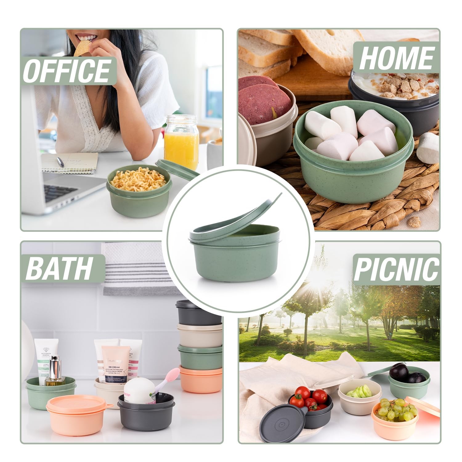 9 Oz Small Round Food Storage Containers With Lids Set Of 10 Airtight Leakproof