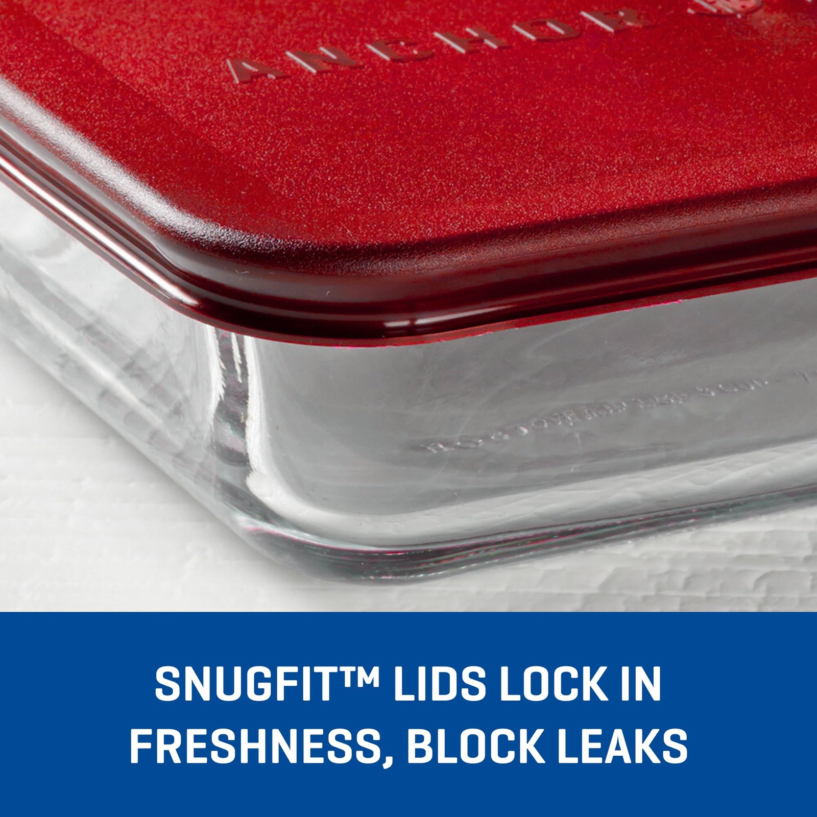 SnugFitTM Rectangular Food Storage Containers with Lids (4-Piece, 3-cup, Red,…