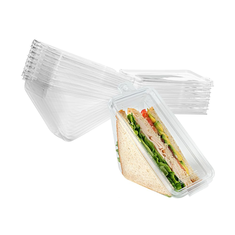 Tamper Tek 7.4 X 3.9 X 3.5 Inch Triangle Take Out Containers 100 Durable Sandwic