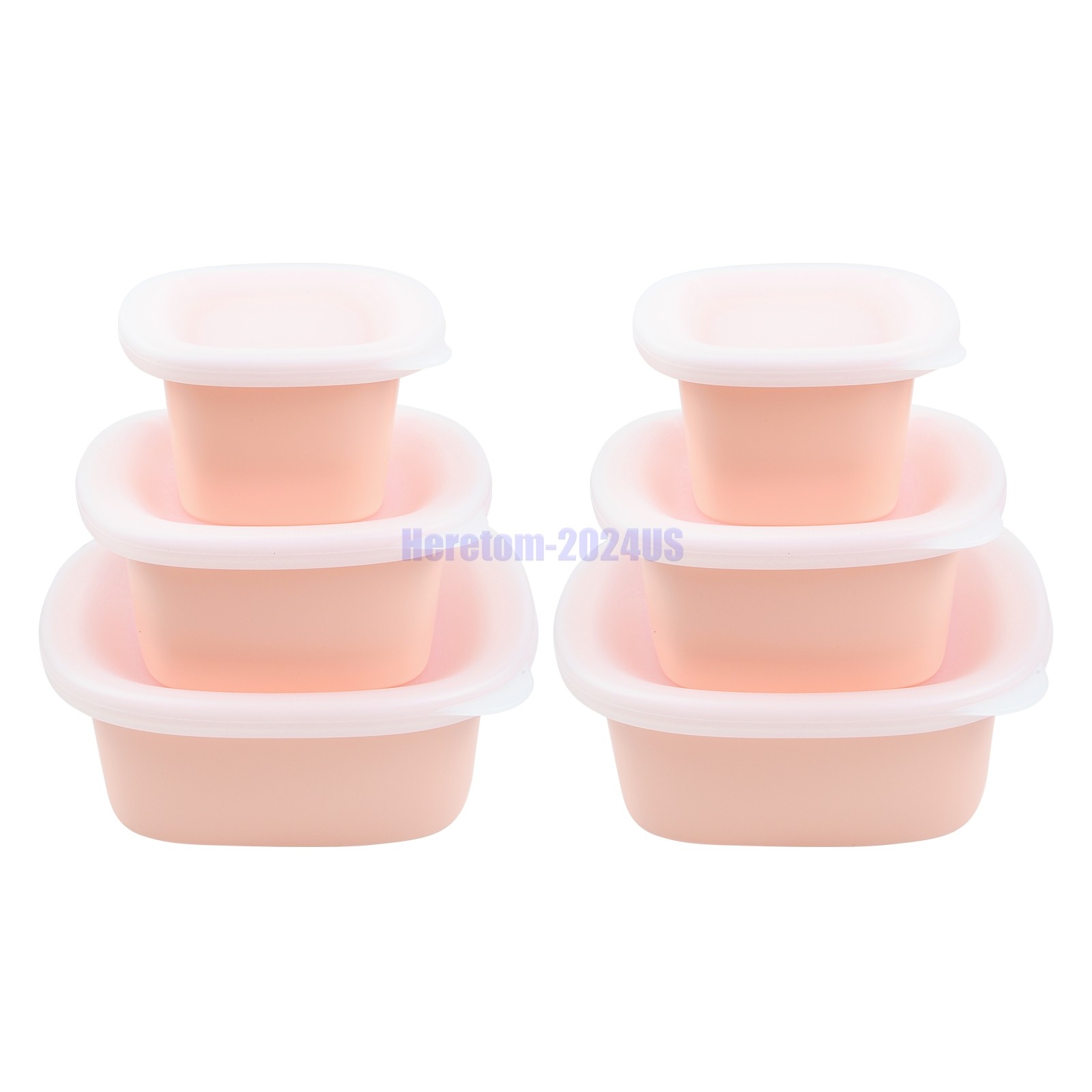 6pcs CulinaryCubed Nesting Silicone Food Containers Dishwasher Microwave Safe US