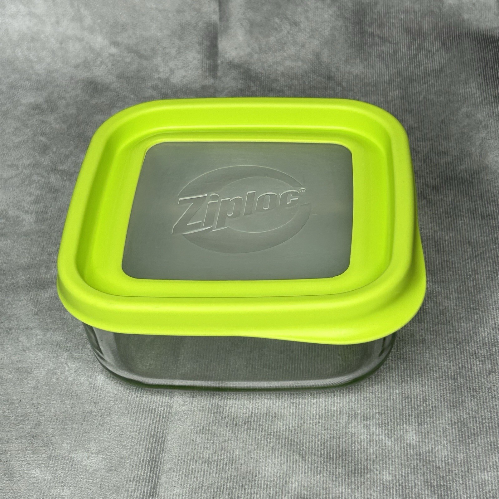 Ziploc Versa Glass Food Storage Container 32 oz w/ Lime Plastic Lid Italy RARE