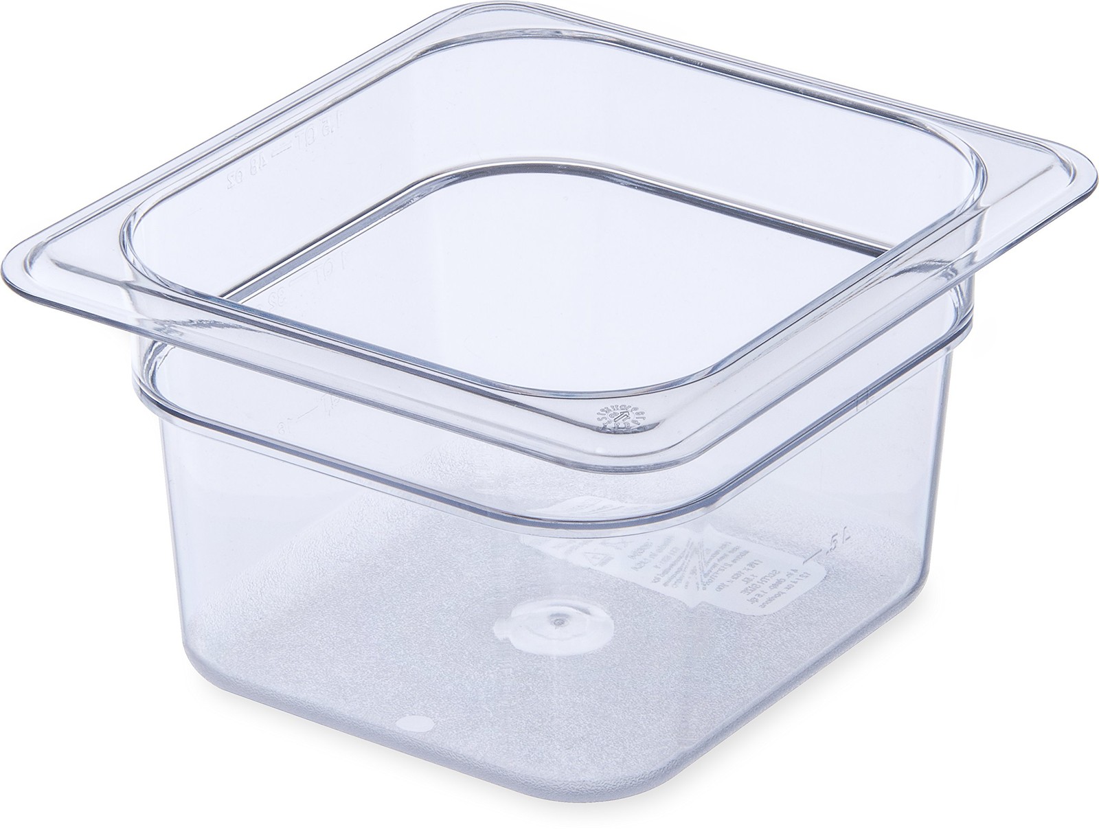 Plastic Food Pan 1/6 Size 4 Inches Deep Clear