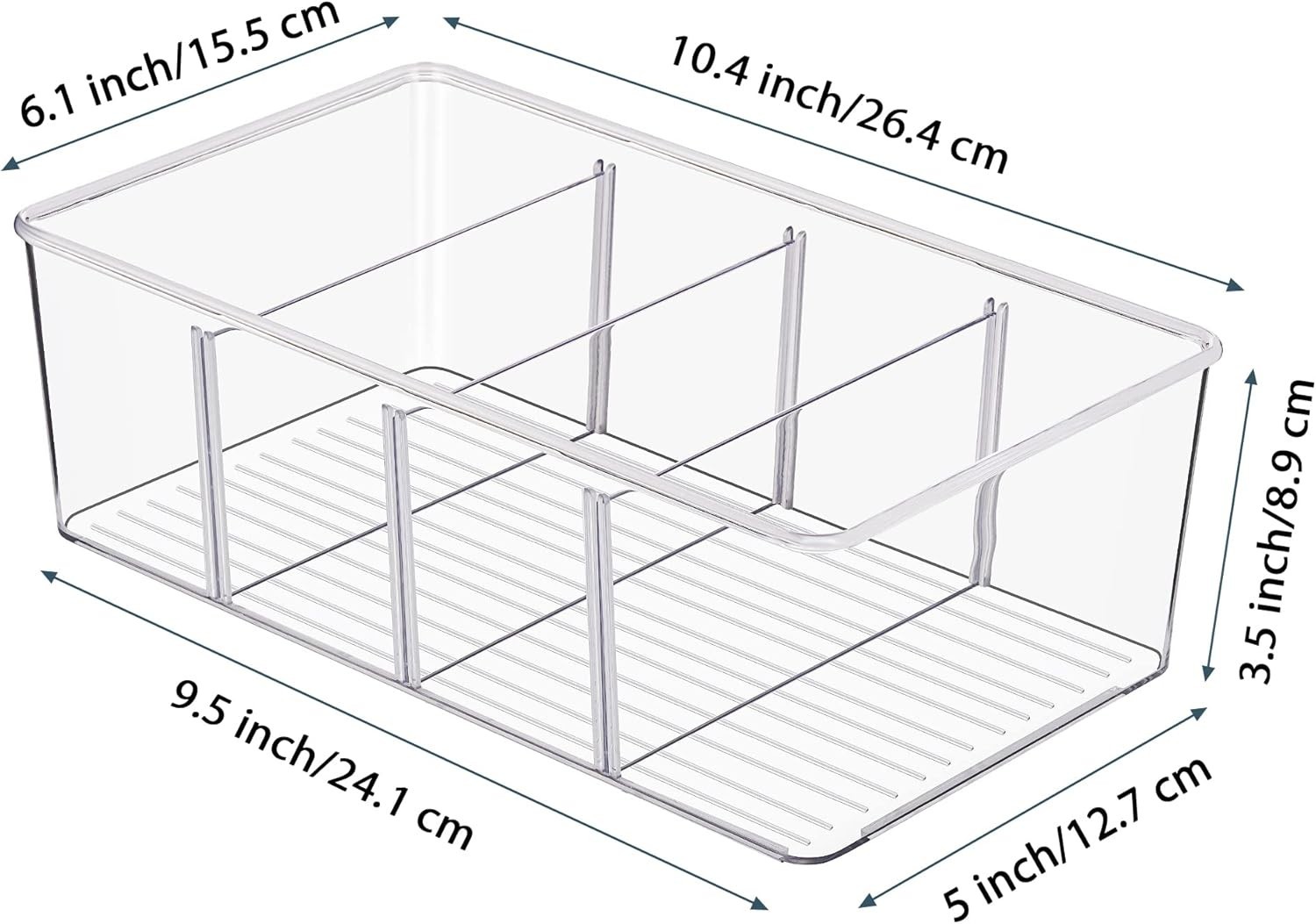 8 Pack Food Storage Organizer Bins, Clear Plastic Bins for Pantry, Kitchen, F…