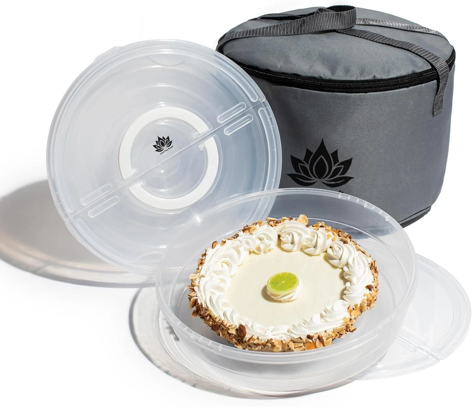 New 2 Pack Pie Carrier with Lid & Insulated Food Carrying Case Bag – 12″ Storage