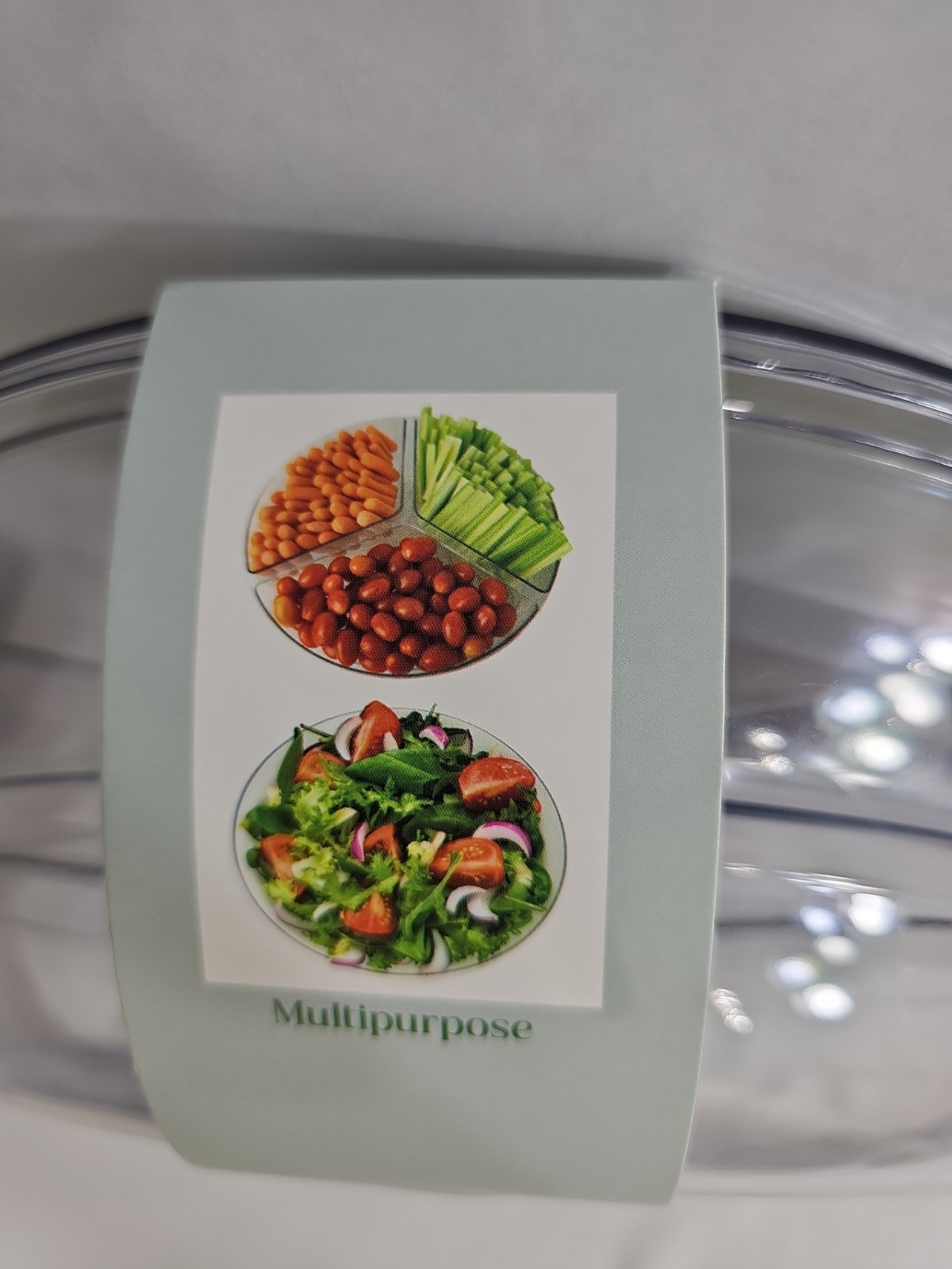 Clear Serveware By Gourmet Home Products 3 Compartments Removable Lid