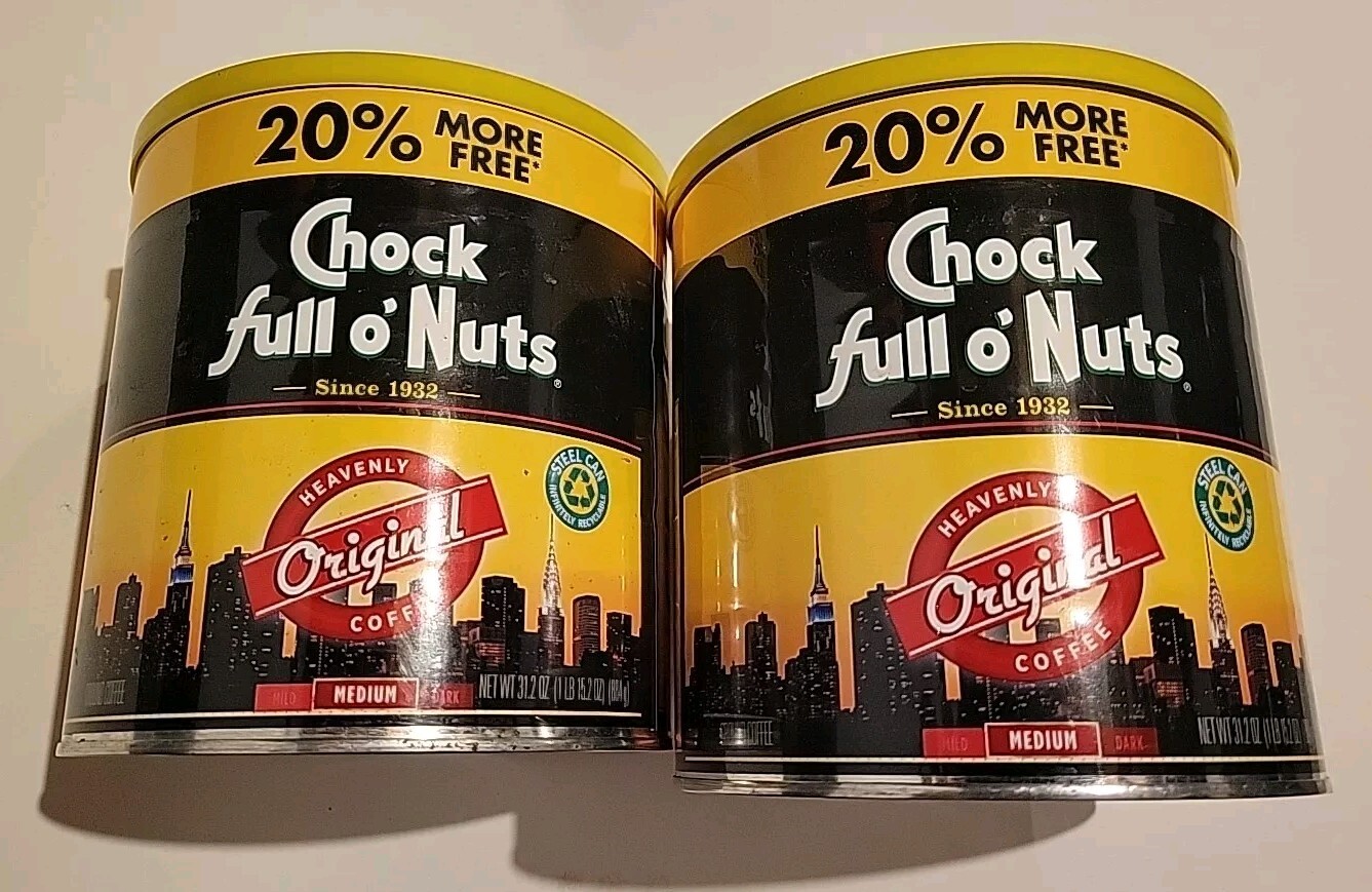 Chock Full O’ Nuts 31.2 oz Empty Large Coffee Cans Storage Craft Garage Kitchen