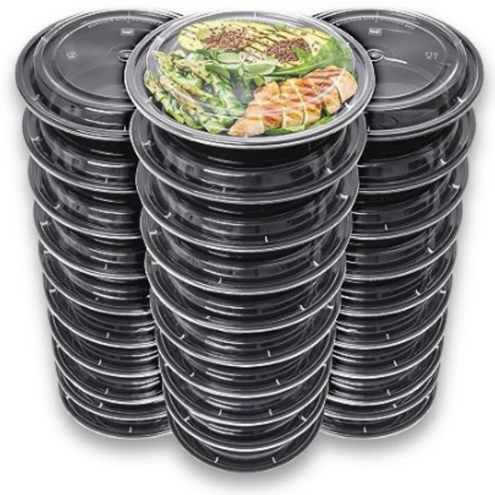 150 Set Meal Prep 32 oz Reusable Microwaveable Round Food Containers With Lids