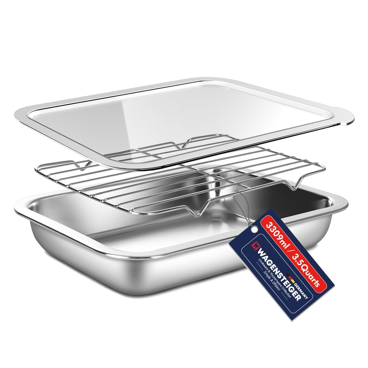 WAGENSTEIGER Stainless Steel Prep Pan Set with Rack and Lid