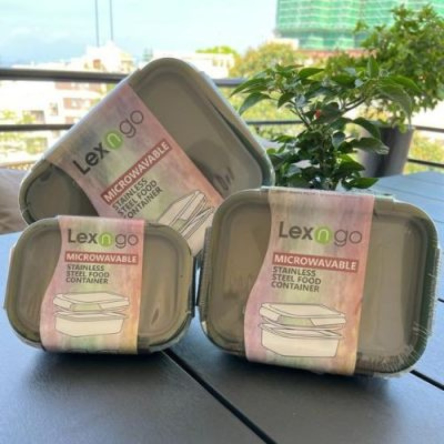 Lexngo SUS316L Microwavable Stainless Steel Food Containers