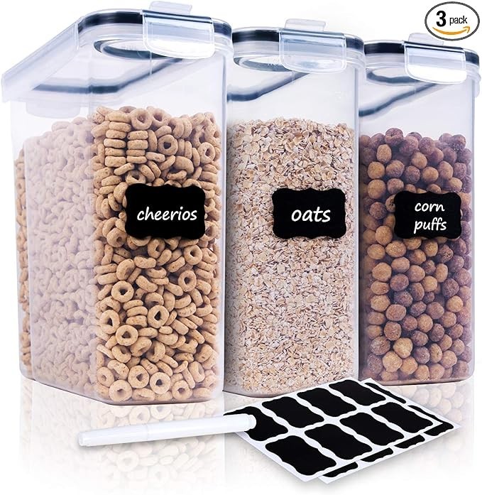 4PC Airtight Cereal Storage Containers Set 135.2oz BPA Free Dispenser Kitchen Pa