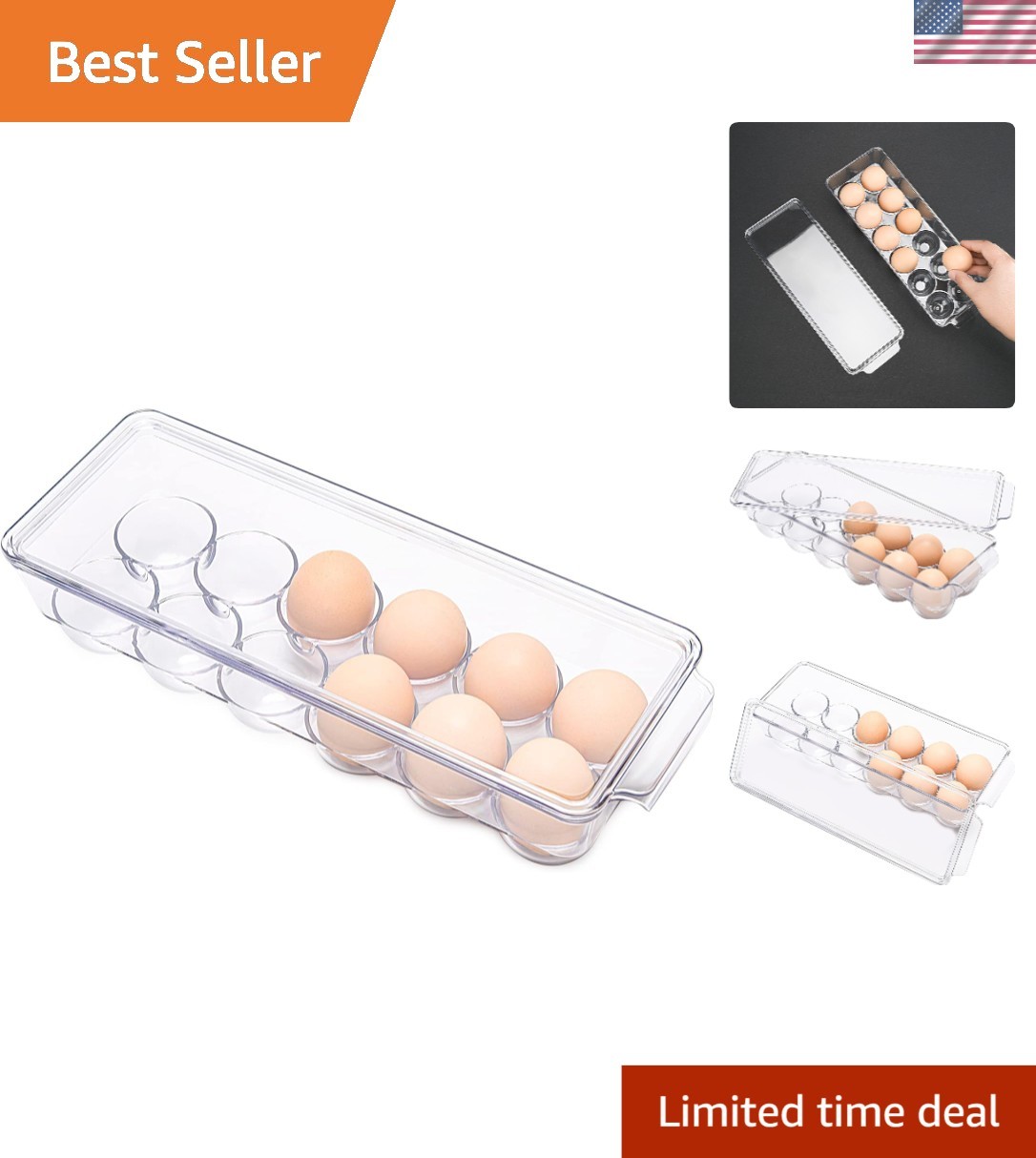 Transparent 12 Egg Storage Container – Perfect for Keeping Your Fridge Neat