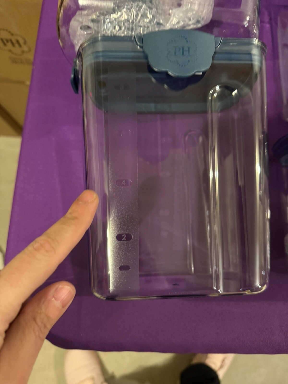 Princess house Pantry Storage Container Set Of 4 Blue LidsNavy New In Box #10011