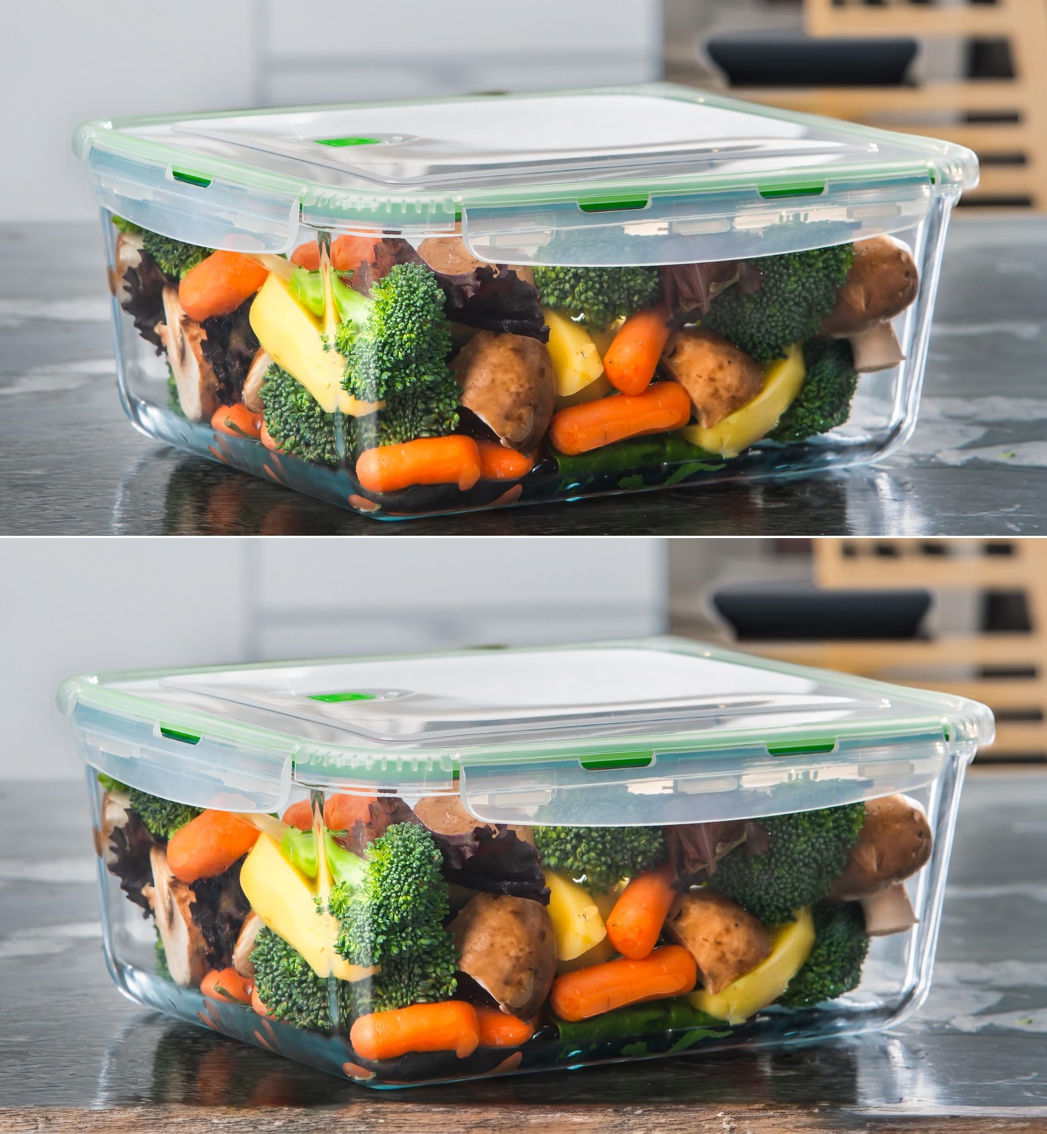 63 Oz 2 Pcs Large Glass Food Storage Containers 8 Cups Family Size Set Baking…