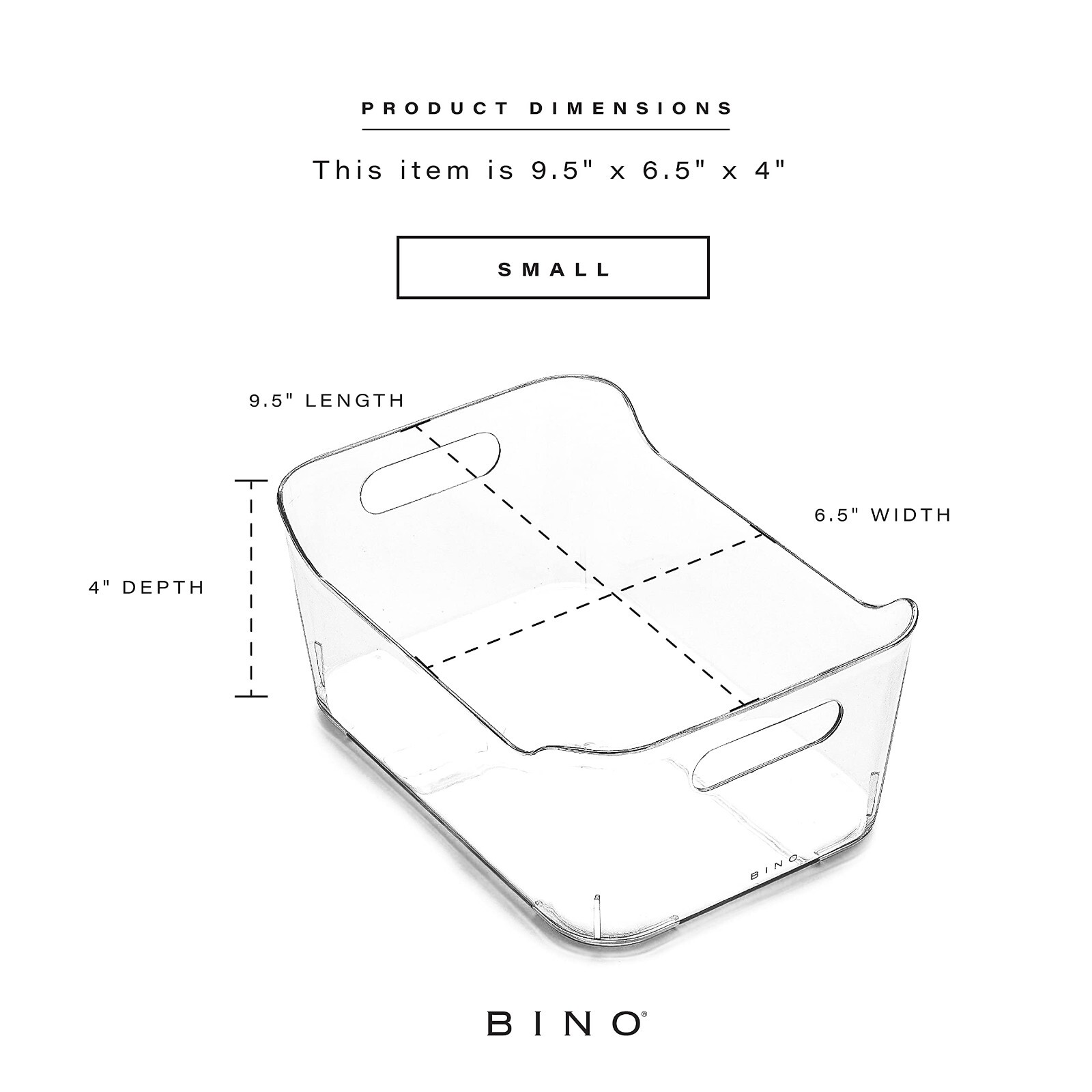 BINO | Plastic Storage Bins, Large – 2 Pack, Clear | THE SOHO COLLECTION Pantry