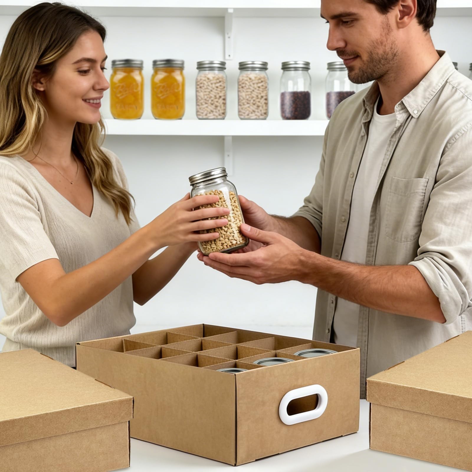 6 Pcs Canning Jar Storage Boxes, Cardboard Mason Jar Storage Box, 16 oz with …