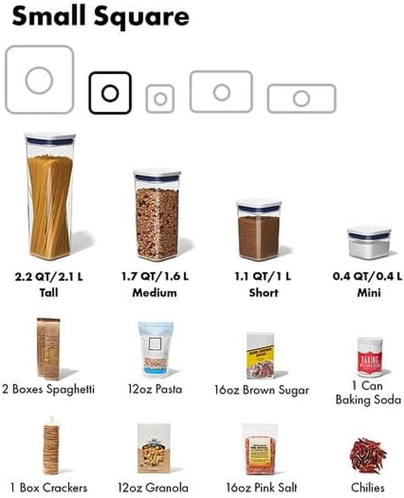 OXO Good Grips POP Container – Airtight Food Storage – Small Square Tall 2.3 Qt