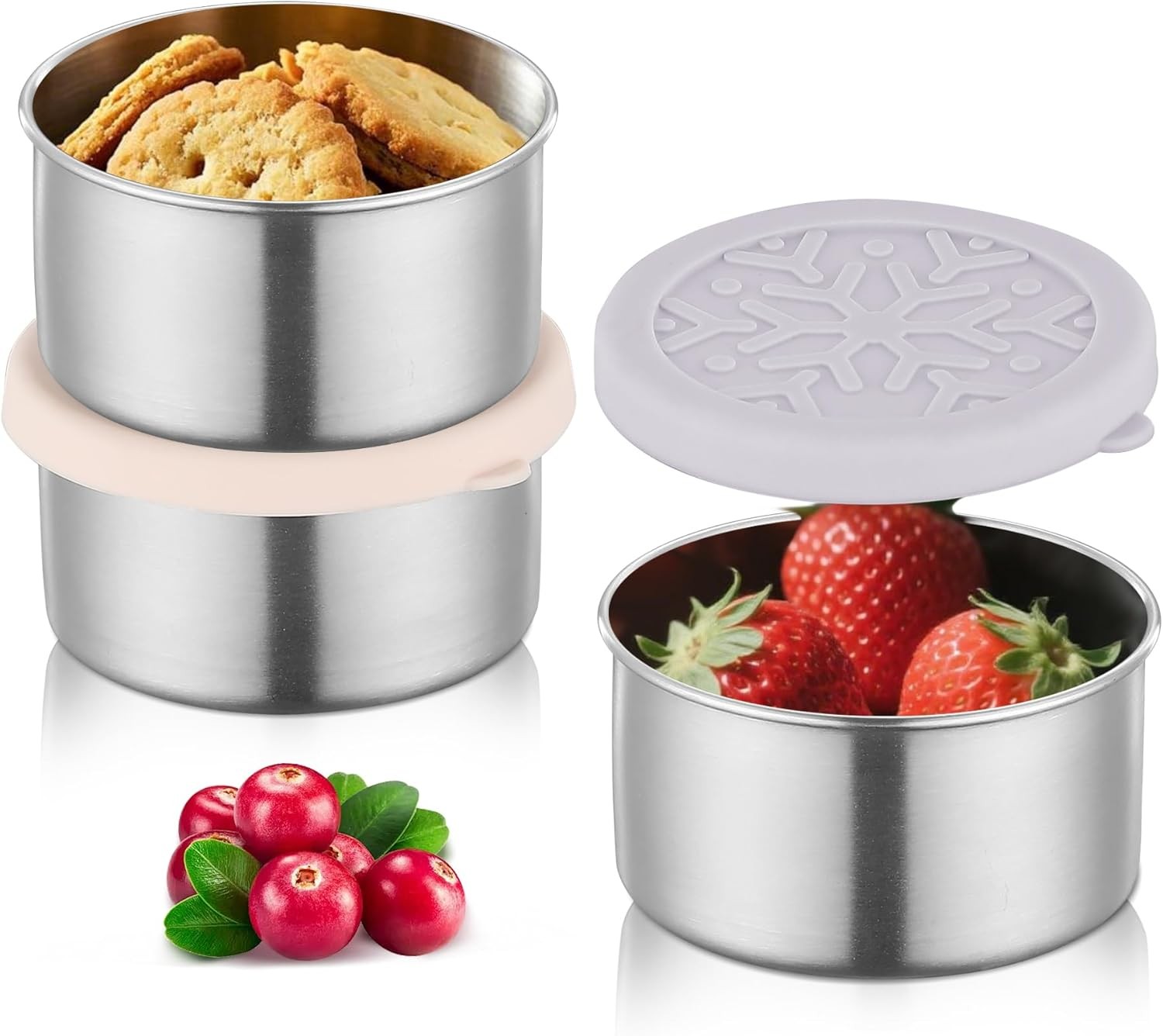 BEFOY Stainless Steel Snack Containers Salad Dressing Container To Go Small Snac