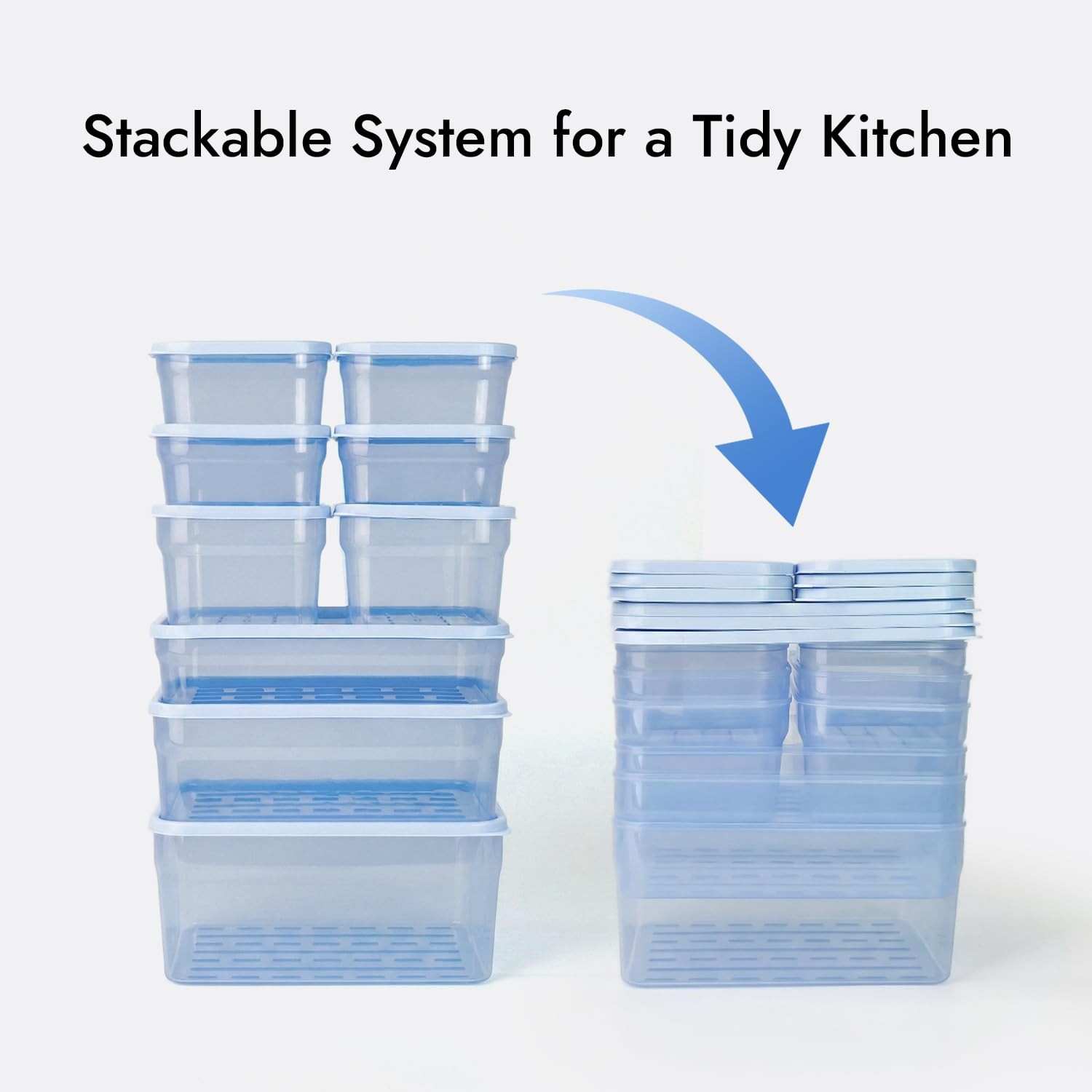 Flexible Freezer Storage Containers with lids, 2Pack 11.4cup Blue