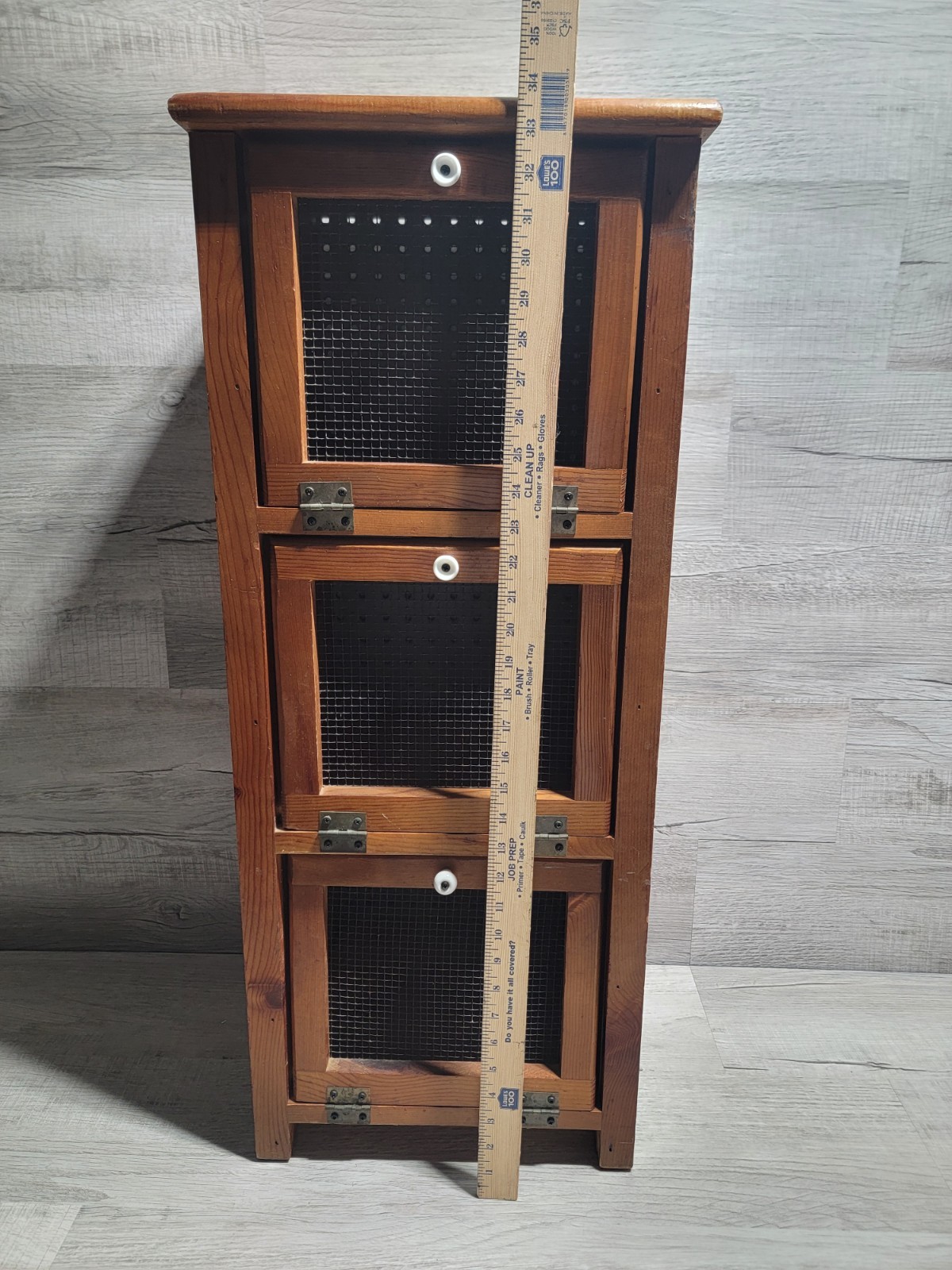 Vintage Rustic Farmhouse Wooden Potato Vegetable Storage Bin Jelly Cabinet