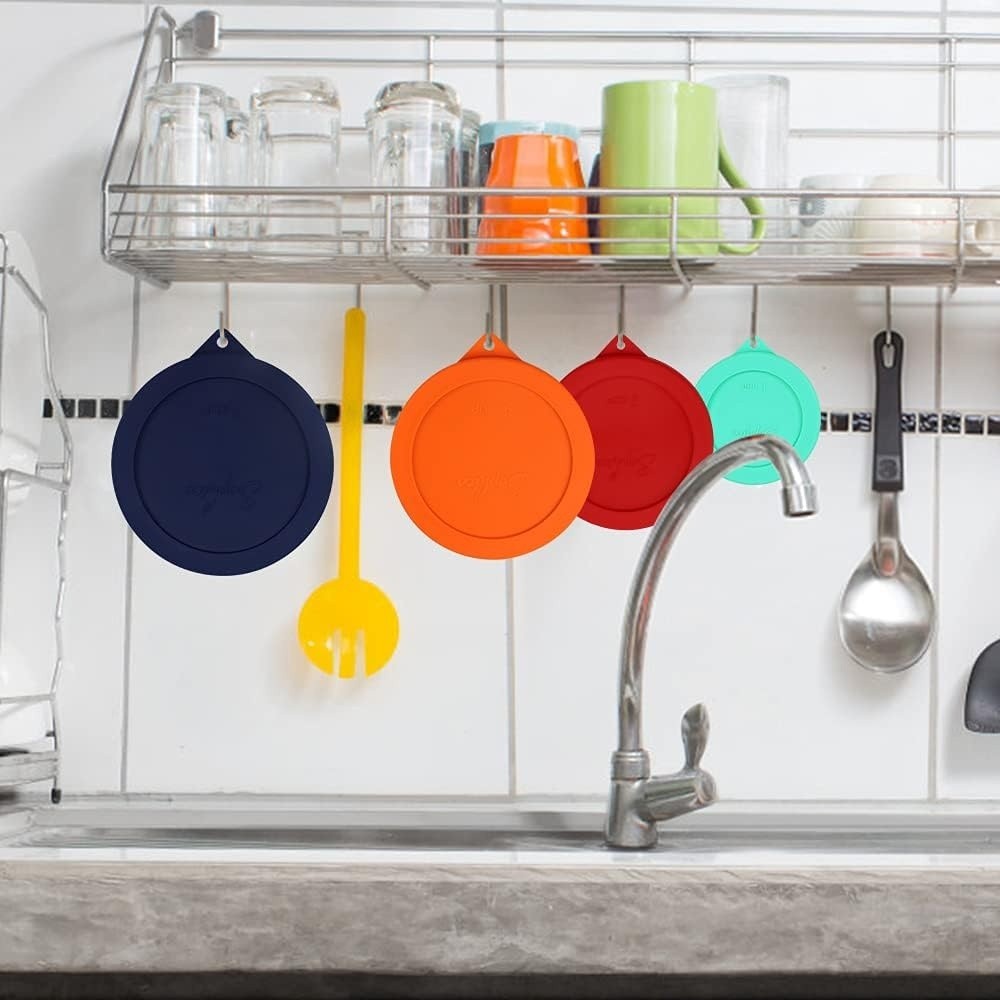 Round Silicone Storage Cover Lids 8-Pack | Fit Anchor Hocking and Pyrex, 4 Size