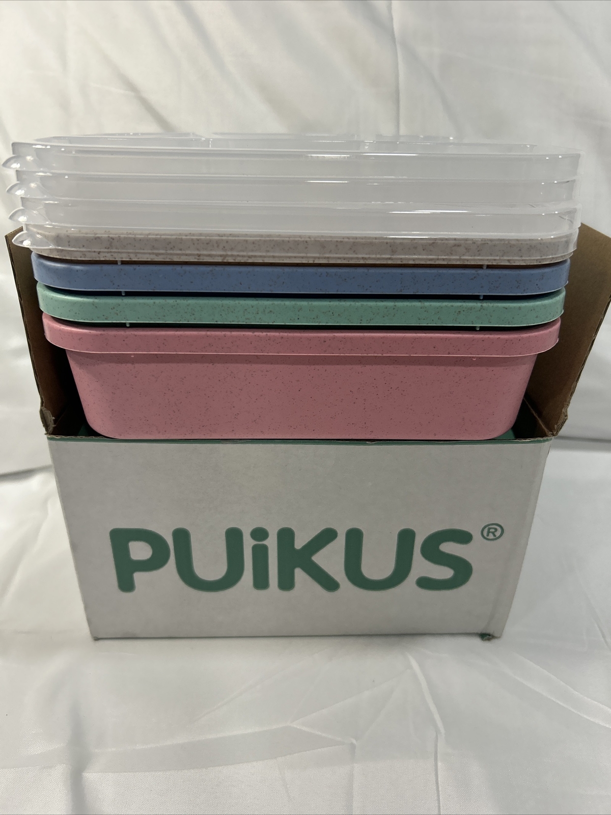 NEW 4 Pack Bento Lunch Boxes 4 Compartment Meal Prep Containers Kids Adults